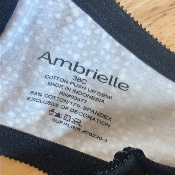 NWT ambrielle cotton push up Demi b/w - Picture 5 of 9